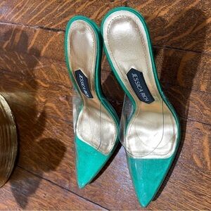 JESSICA RICH * Racy Mule * Satin Leopard * EU 38/ US 8 GREEN